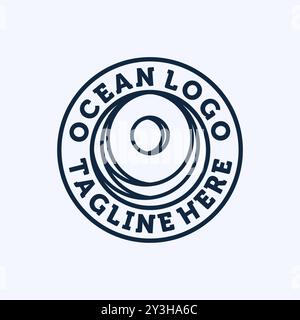 Ocean Wave Logo Design. Exclusive Logo, Symbol or Icon of Ocean. Creative and Minimalist Wave Logo Template. Stock Vector