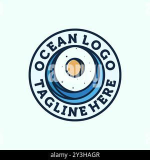 Ocean Wave Logo Design. Exclusive Logo, Symbol or Icon of Ocean. Creative and Minimalist Wave Logo Template. Stock Vector