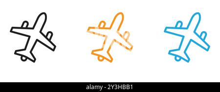 Airplane Icon vector logo set collection for web app ui Stock Vector