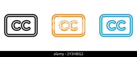 Closed caption icon vector logo set collection for web app ui Stock Vector