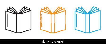 Book icon vector logo set collection for web app ui Stock Vector