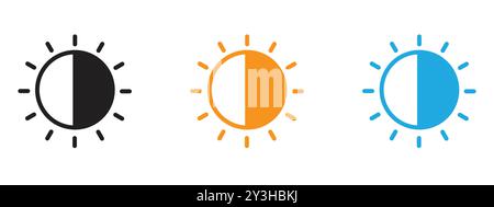 Contrast icon vector logo set collection for web app ui Stock Vector