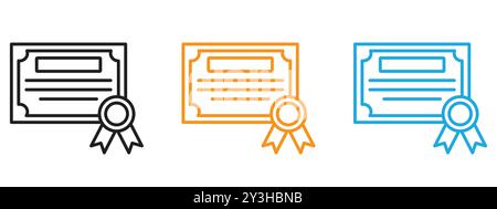 Diploma icon vector logo set collection for web app ui Stock Vector