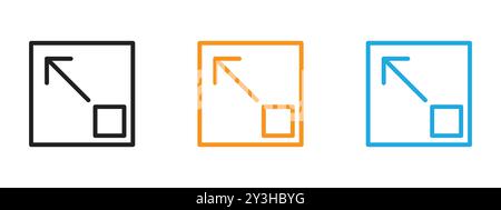 Expand icon vector logo set collection for web app ui Stock Vector