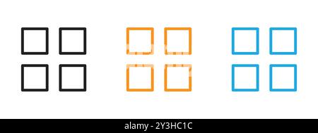 Grid view icon vector logo set collection for web app ui Stock Vector