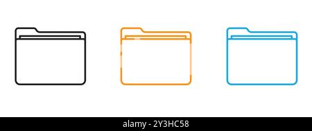 Folder icon vector logo set collection for web app ui Stock Vector