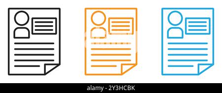Personal documents icon vector logo set collection for web app ui Stock Vector
