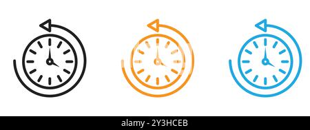 Past time icon vector logo set collection for web app ui Stock Vector