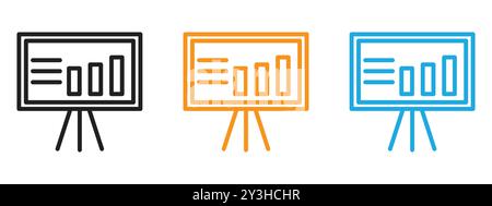 Presentation icon vector logo set collection for web app ui Stock Vector