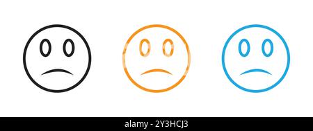Sad icon vector logo set collection for web app ui Stock Vector