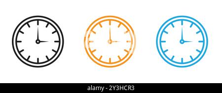 Time clock icon vector logo set collection for web app ui Stock Vector
