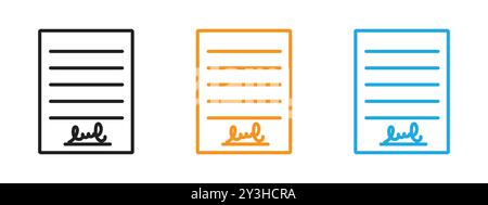 Signed document icon vector logo set collection for web app ui Stock Vector