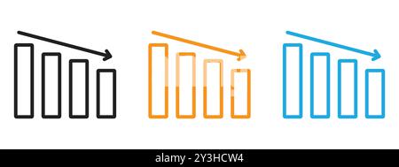 Reduction chart icon vector logo set collection for web app ui Stock Vector