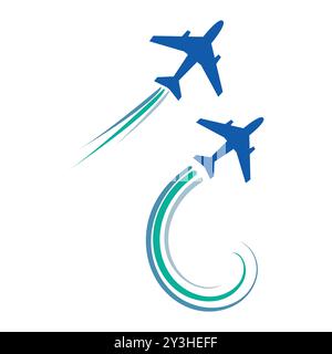 Creative Global Tour Airplane Traveling Design Stock Vector
