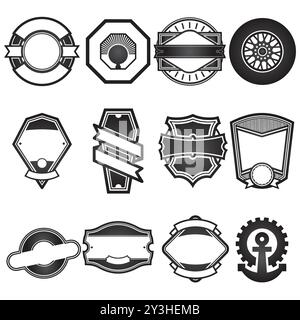 Organization Badge Shield Logo Design Shape Stock Vector
