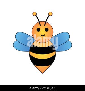 Cute Cartoon Bee Vector Illustratio Stock Vector