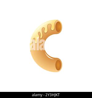 Elbow Macaroni with Cheese Sauce Vector Illustration Stock Vector