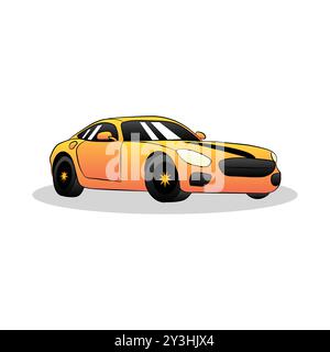 Yellow Sports Car Vector Illustration Stock Vector