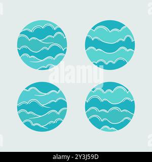 Set of cloud logo illustration, hand drawn creative cloud logo vector illustration design. Exclusive collection of cloud logo in line style Stock Vector