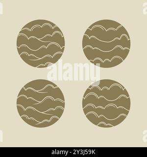 Set of cloud logo illustration, hand drawn creative cloud logo vector illustration design. Exclusive collection of cloud logo in line style Stock Vector