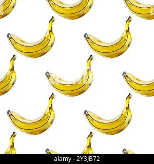 Seamless pattern disco mirror ball banana. Mosaic style vector Stock Vector