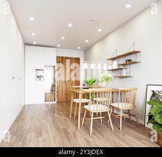 modern  apartment interior design. 3d rendering concept Stock Photo