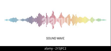 Rainbow gradient soundwave icon Stock Vector