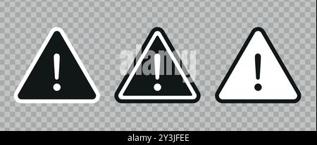 Caution signs set. Exclamation mark. Stock Vector