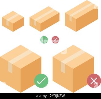 Icon set of cardboard box, storage, parcel with availability. Vector for stock and delivery service concept. Stock Vector