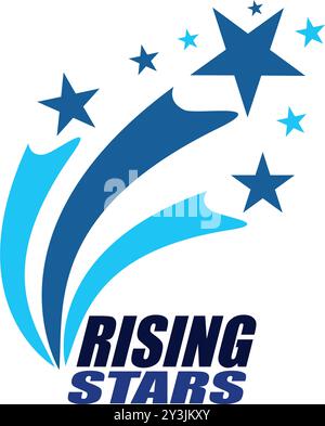 Rising Stars logo design for reality dance or other television show Stock Vector