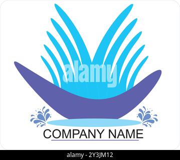 Shipping company logo design with boat or yacht 2 Stock Vector