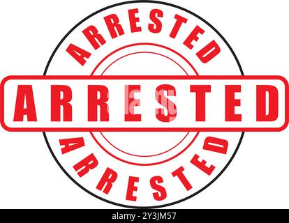 Arrested Round rubber stamp design Stock Vector