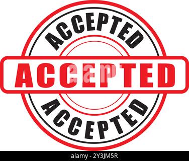 Accepted Round rubber stamp design Stock Vector