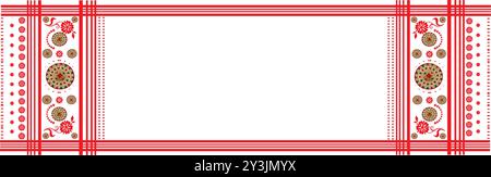 Assamese traditional gamosa of Assam with new patterns 4 Stock Vector ...