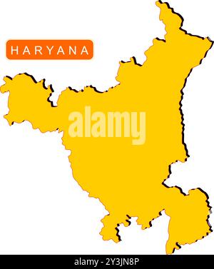 Haryana State Map of India with name on it Stock Vector