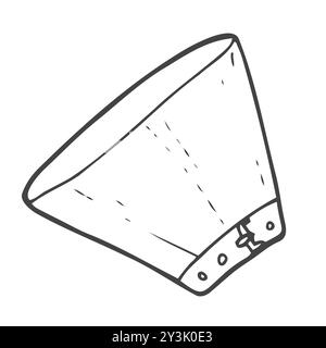 veterinary cone for animals. Accessories for pets. An element from a set of doodles drawn by hand. Isolated illustration Stock Vector