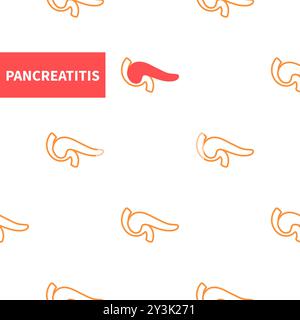 Pancreatitis disease awareness medical pancreas pattern poster Stock Vector