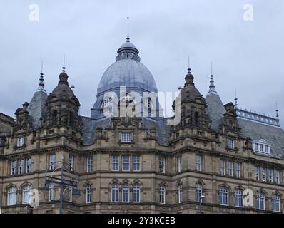 View of the roofs and domes of the historic 19th century kirkgate market in leeds west yorkshire Stock Photo