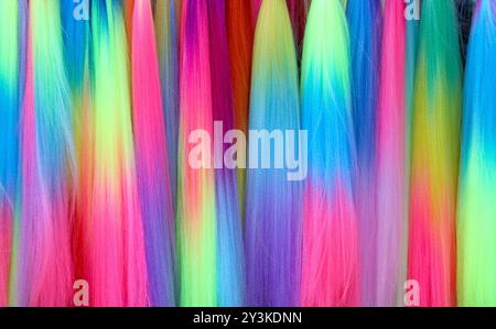 abstract background with rainbow colored threads Stock Photo