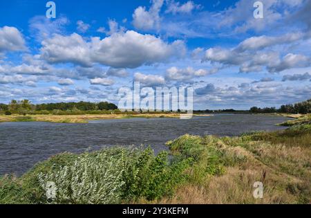 Ratzdorf, Germany. 14th Sep, 2024. The German-Polish border river Oder. The flood warning center of the State Office for the Environment (LfU) issued the first flood warnings on Thursday for the Lusatian Neisse - and on Friday for the Oder and Elbe (Elbe-Elster district). The current forecasts indicate considerable flooding on the Elbe and Oder. A significant rise in water levels is also expected on the Lausitzer Neiße. Credit: Patrick Pleul/dpa/Alamy Live News Stock Photo