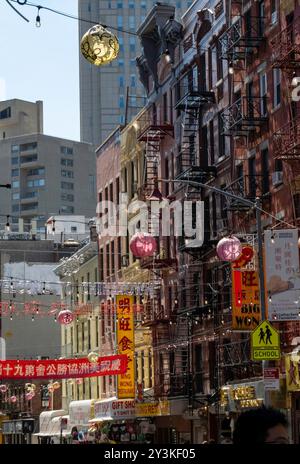 Chinatown is an ethnic neighborhood and tourist attraction, in lower Manhattan, 2024, New York City, USA Stock Photo