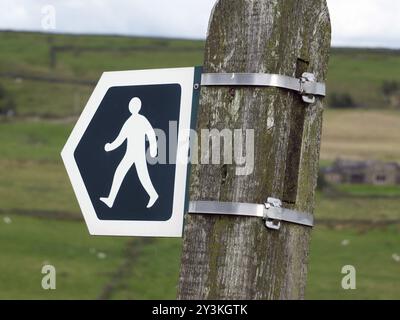Sign set in a path indicating that it is a shared footpath and cycle ...