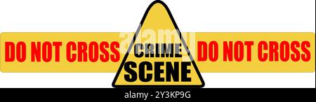 Police Line Crime Scene Don Not Cross caution sign tape 2 Stock Vector