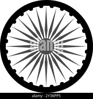 The Ashoka Chakra or the Ashok Chakra is an Indian symbol which is a depiction of the Dharmachakra. Stock Vector