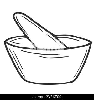 vector set of mortar and pestle Stock Vector