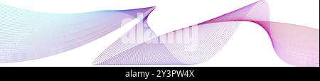 A colorful wave with a purple and red stripe. The wave is made up of many different colors and it looks like it is moving Stock Vector