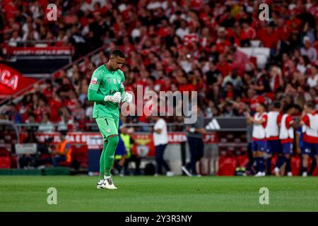 Portugal. 14th Sep, 2024. Gabriel Batista goalkeeper of Santa Clara during the Liga Portugal Betclic match between SL Benfica and CD Santa Clara at Estadio da Luz on September 14th, 2024 in Lisbon, Portugal. Liga Portugal Betclic - SL Benfica vs CD Santa Clara (Valter Gouveia/SPP) Credit: SPP Sport Press Photo. /Alamy Live News Stock Photo