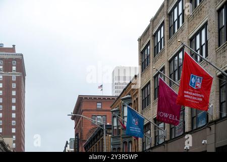 Acorn Street, in Beacon Hill, Boston Massachusetts. Stock Photo