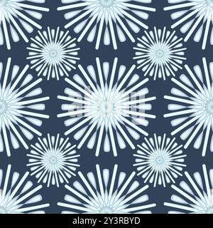 Snowflakes seamless holiday pattern vector illustration Stock Vector