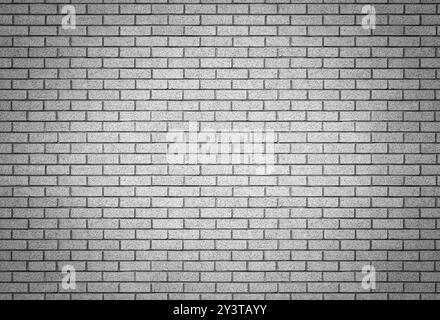 White brick wall background texture image. Spotlight on block masonry backdrop surface painted white. Outdoor night time alley scene. Stock Photo